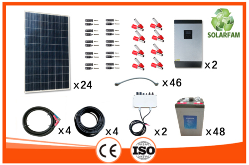 Kit de panneau solaire 6000W avec batterie 19200AH MPS10K-