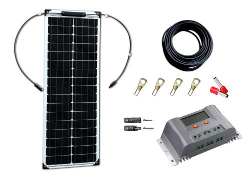 50W 12V langes flexibles Solarzonen-Set mit MPPT 10A-Controller-