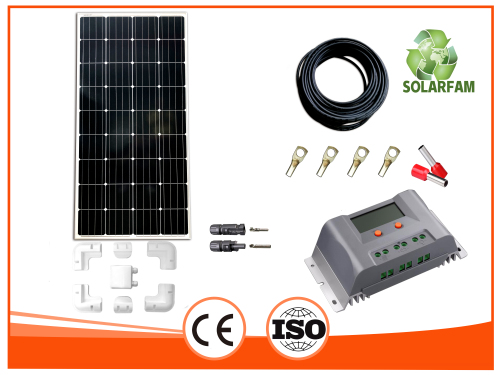 Kit de panel solar rígido mono de 160W 12V con contorller de 15A MPPT-